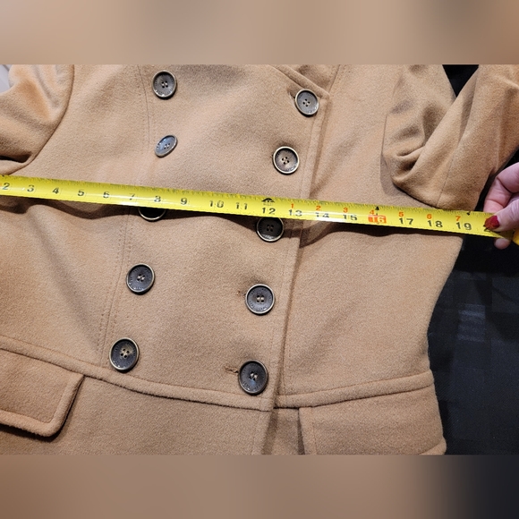 Tart Collection Tan Military Long Winter Coat Size M 100% Wool - Picture 8 of 15
